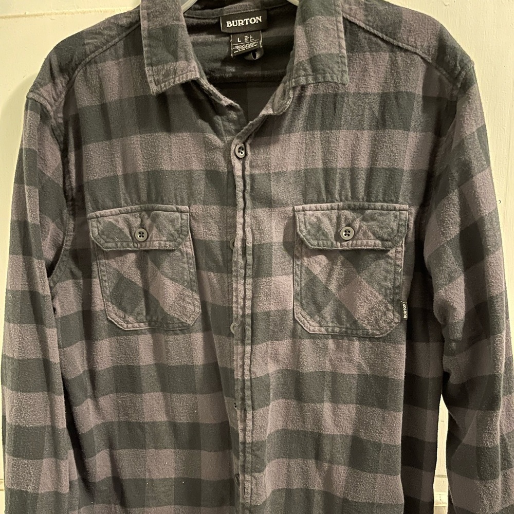 Black and gray Burton flannel